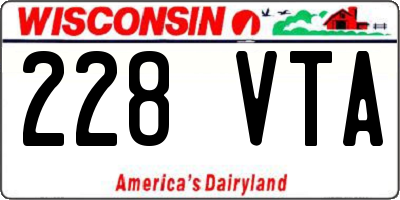 WI license plate 228VTA