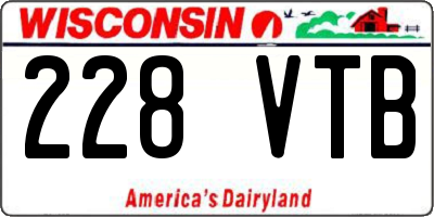 WI license plate 228VTB