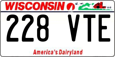 WI license plate 228VTE