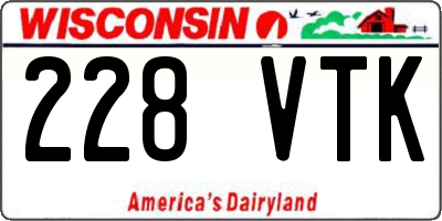 WI license plate 228VTK