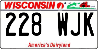 WI license plate 228WJK
