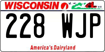 WI license plate 228WJP