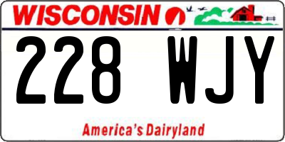 WI license plate 228WJY