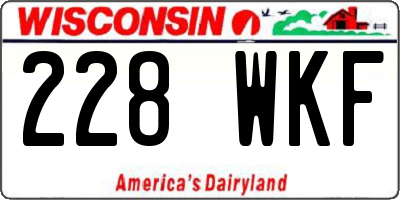 WI license plate 228WKF