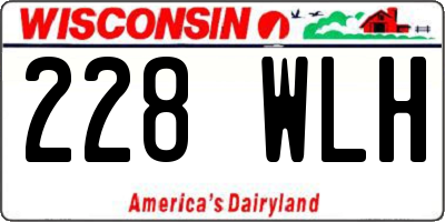 WI license plate 228WLH