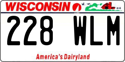 WI license plate 228WLM