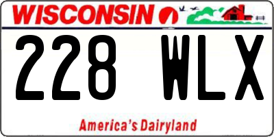 WI license plate 228WLX