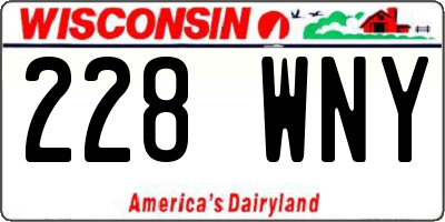 WI license plate 228WNY