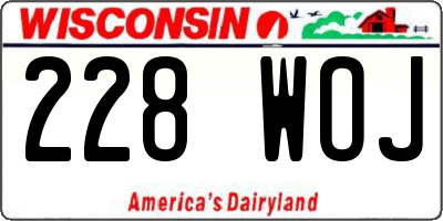 WI license plate 228WOJ