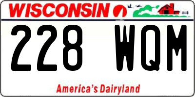 WI license plate 228WQM
