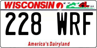 WI license plate 228WRF
