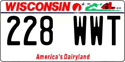 WI license plate 228WWT