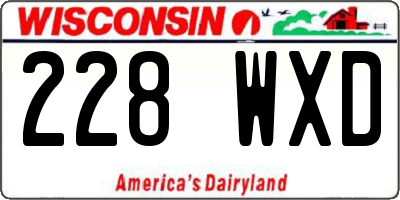WI license plate 228WXD