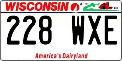 WI license plate 228WXE