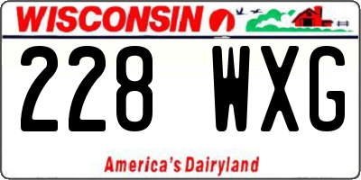 WI license plate 228WXG