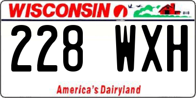 WI license plate 228WXH