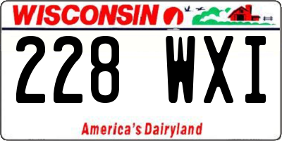 WI license plate 228WXI