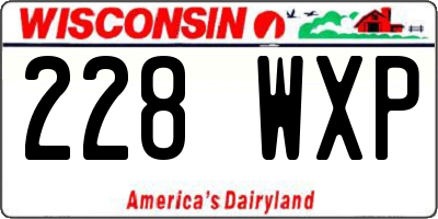 WI license plate 228WXP