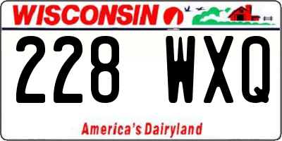 WI license plate 228WXQ