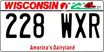 WI license plate 228WXR