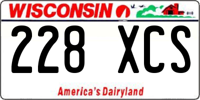 WI license plate 228XCS