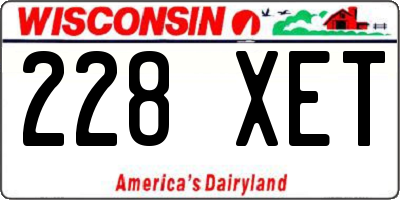 WI license plate 228XET