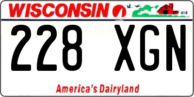 WI license plate 228XGN