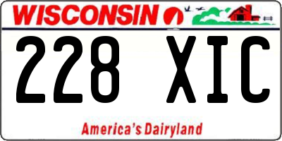 WI license plate 228XIC