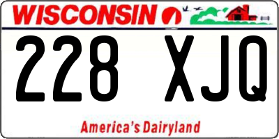 WI license plate 228XJQ