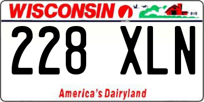WI license plate 228XLN