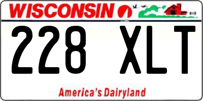 WI license plate 228XLT
