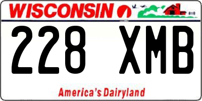 WI license plate 228XMB