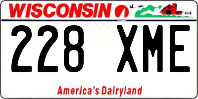 WI license plate 228XME