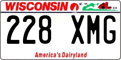 WI license plate 228XMG