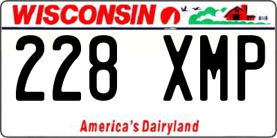 WI license plate 228XMP