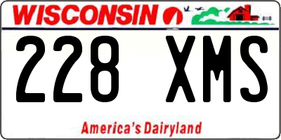 WI license plate 228XMS