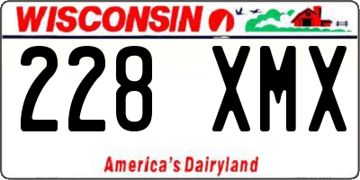 WI license plate 228XMX
