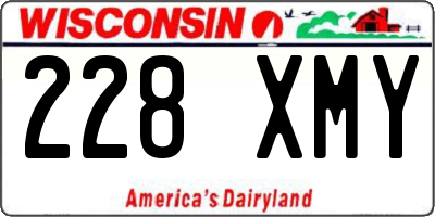 WI license plate 228XMY