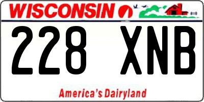 WI license plate 228XNB