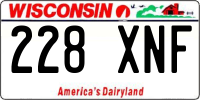 WI license plate 228XNF