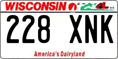 WI license plate 228XNK