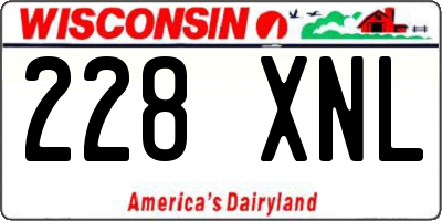 WI license plate 228XNL