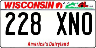 WI license plate 228XNO