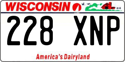 WI license plate 228XNP