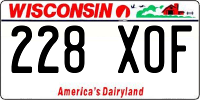 WI license plate 228XOF