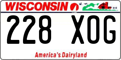 WI license plate 228XOG