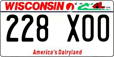 WI license plate 228XOO