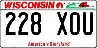 WI license plate 228XOU