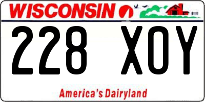 WI license plate 228XOY