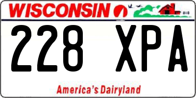 WI license plate 228XPA